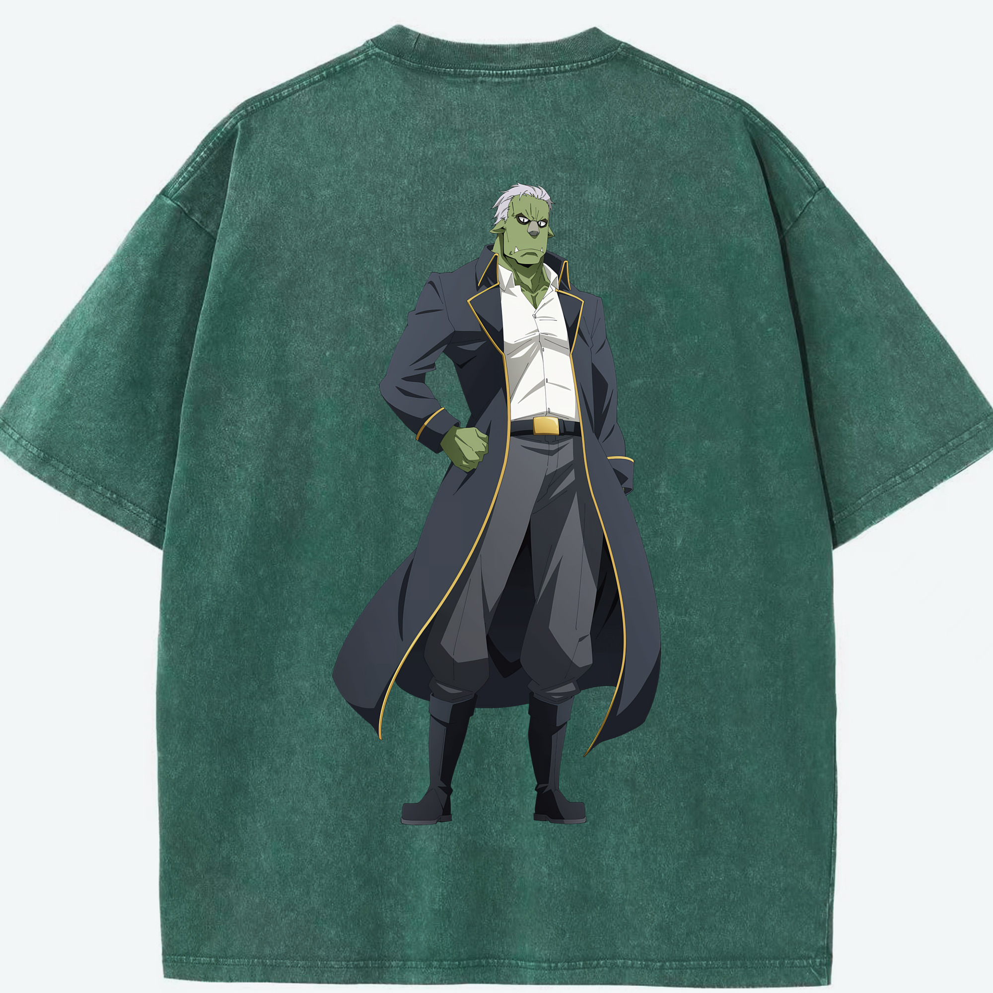（画像用） 転スラ Regarding Reincarnated to Slime 綿100% ヴィンテージ風 半袖Tシャツ（背面プリント）